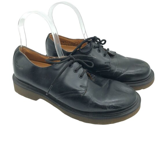 Dr Martens Leather Oxford Shoes Lace Up Black Mens US 6 Womens US 7 - Picture 1 of 11